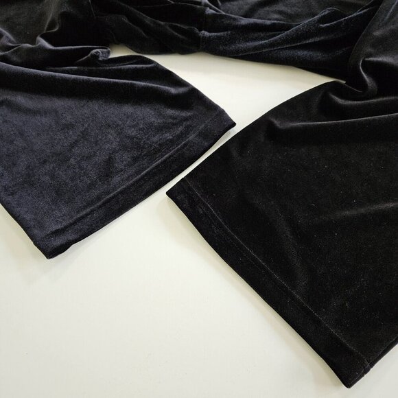 Coldwater Creek Pants Women XL Black Velvet Comfort Stretch Pull On Goth Witchy - Picture 9 of 15